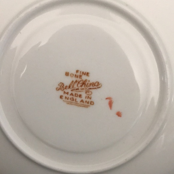 Vintage BELL Bone China Tea Cup & Saucer Cobalt Blue with Red Flower - Picture 7 of 8